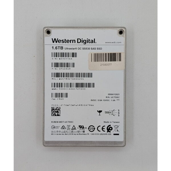 SSD диск 0P40349, WUSTM3216ASS204, WD Digital Ultrastar DC SS530, 1.6 Тб, SAS, 2.5