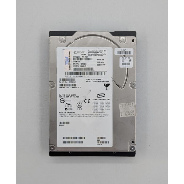 Жесткий диск 40k1025, 39R7312, 26k5823, HUS103030FL3800, IBM, Hitachi, 300 Гб, SCSI, 3.5