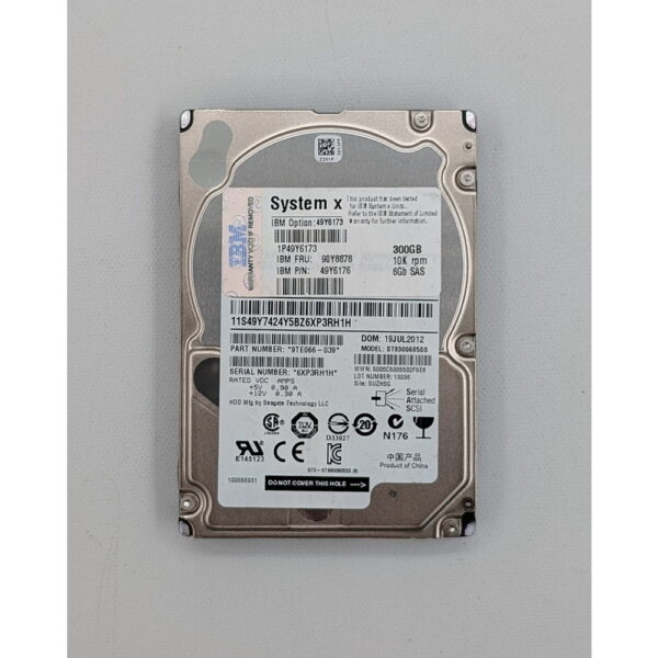 Жесткий диск ST9300605SS, 49Y6173, 90Y8878, 49Y6176, Seagate, 300 Гб, SAS, 2.5
