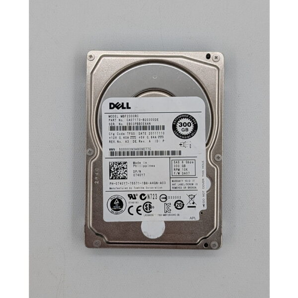 Жесткий диск 0740Y7, CA07173-B20300DE, MBF2300RC, IBM, 300 Гб, SAS, 2.5