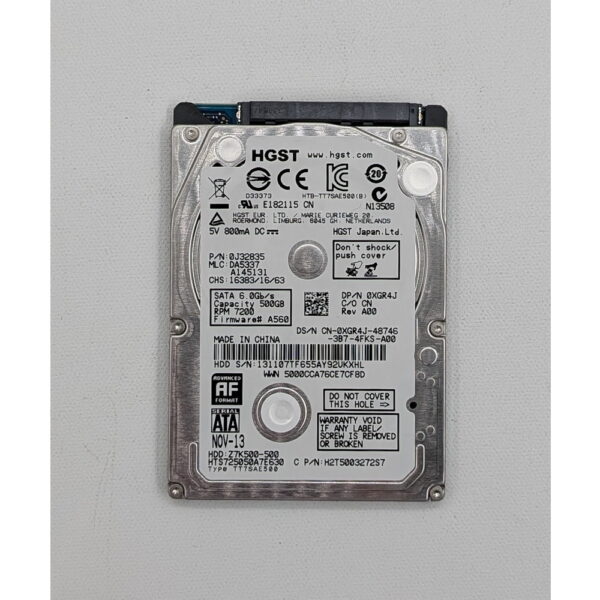 Жесткий диск HTS725050A7E630, 0J32835, 0XGR4J, Z7K5000-500, HGST, 500 Гб, SATA, 2.5