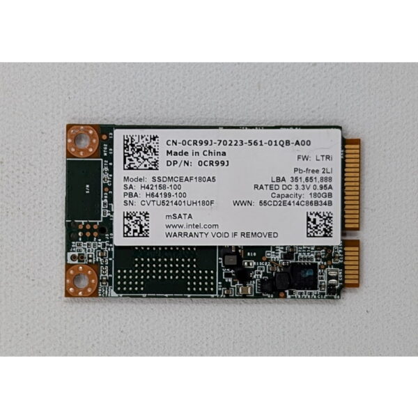 SSD диск 0CR99J, SSDMCEAF180A5, Dell, Intel, 180 Гб, mSATA