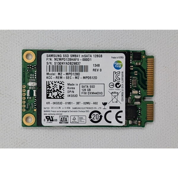 SSD диск 0KG53D, MZ-MPD128D, MZMPD128HAFV-000D1, Samsung, 128 Гб, mSATA