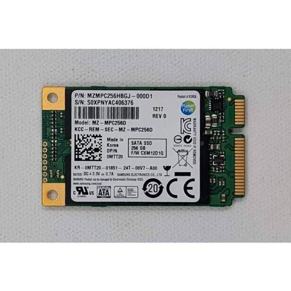 SSD диск 0MTT20, MZ-MPC256D, MZMPC256HBGJ-000D1, Samsung, 256 Гб, mSATA