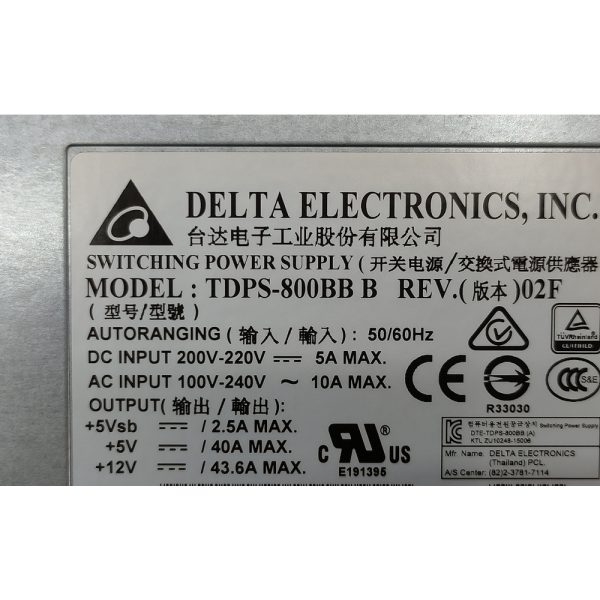 Блок питания TDPS-800BB B, 01AC550, R0636-F0060-03, Delta Electronics, IBM System Storage DS2500, DS2512, DS2524, EXP2512, EXP2524, Storwize V3500, V3700, V5000, 800W