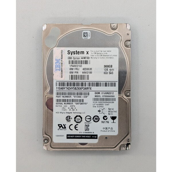 Жесткий диск ST9300605SS, 44W2193, 42D0638, 44W2199, IBM, Seagate, 300 Гб, SAS, 2.5