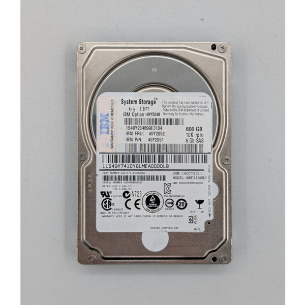 Жесткий диск MBF2600RC, 49Y2048, 49Y2052, 49Y2051, IBM, Seagate, 600 Гб, SAS, 2.5