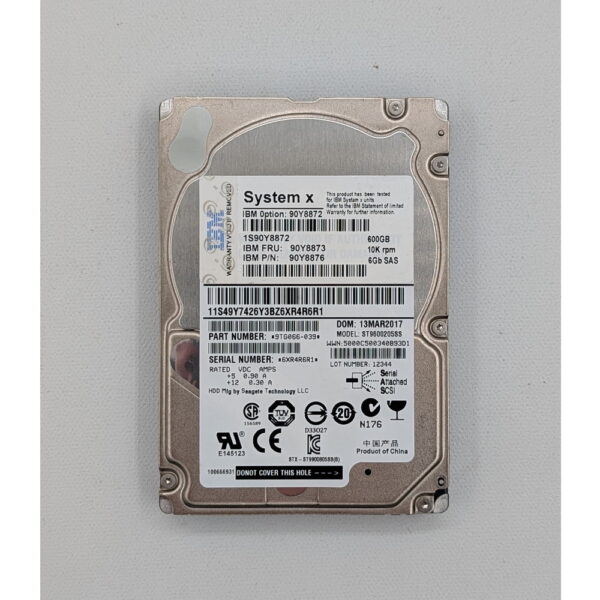 Жесткий диск ST9600205SS, 90Y8872, 90Y8873, 90Y8876, IBM, Seagate, 600 Гб, SAS, 2.5