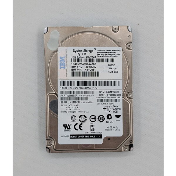 Жесткий диск ST600MM0006, 49Y2048, 49Y2052, 49Y2051, IBM, Seagate, 600 Гб, SAS, 2.5