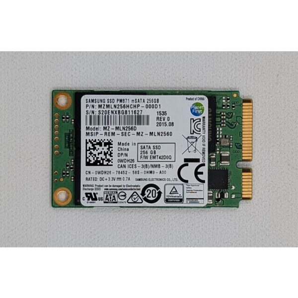 SSD диск 0WDH26, MZ-MLN256D, MZMLN256HCHP-000D1, Samsung, 256 Гб, mSata