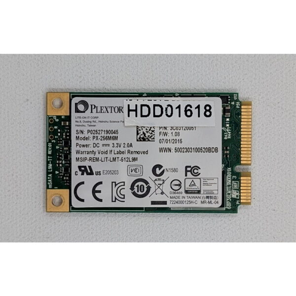 SSD диск PX-256M6M, Plextor, 256 Гб, mSata