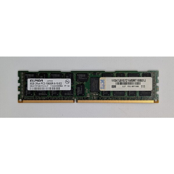 Модуль памяти EBJ81RF4BCFA-DJ-F, 49Y1446, 47J0157, Elpida, DDR3, 8Gb, 10600R, REG, ECC