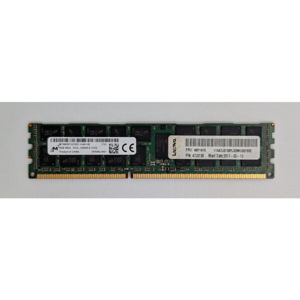 Модуль памяти MT36KSF1G72PZ-1G4, 49Y1415, 47J0136, Micron, IBM, DDR3, 8Gb, 10600, REG, ECC