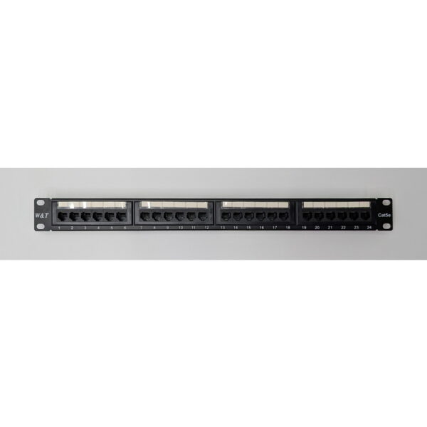 Патч-панель W&T, 24 порта RJ-45,cat 5e