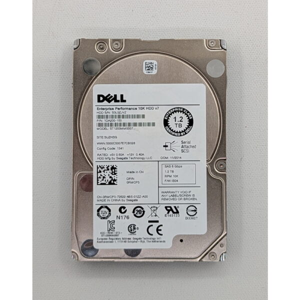 Жесткий диск ST1200MM0007, 0RMCP3, 1DA200-150, Dell, Seagate, 1.2 Тб, SAS, 2.5