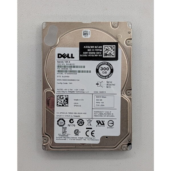 Жесткий диск ST300MM0006, 0PGHJG, 0K701V, Dell, Seagate, 300 Гб, SAS, 2.5