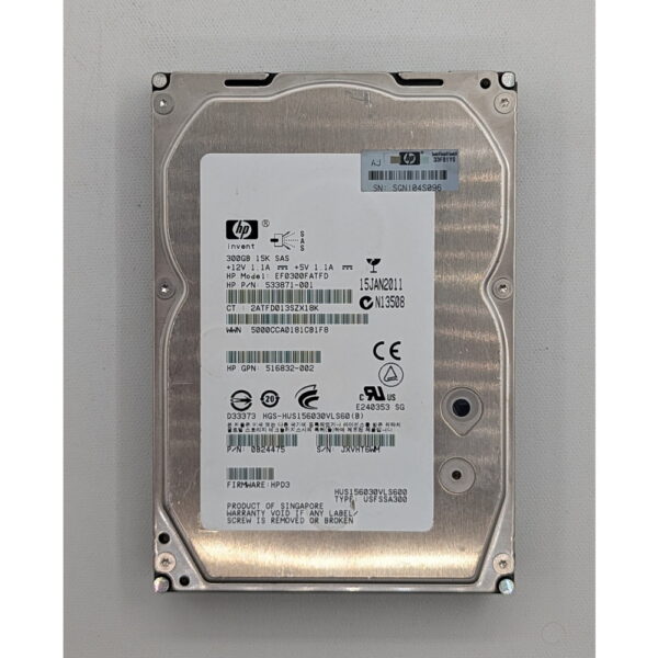 Жесткий диск HUS156030VLS600, 516832-002, 533871-001, EF0300FATFD, Hitachi, HP, 300 Гб, SAS, 3.5