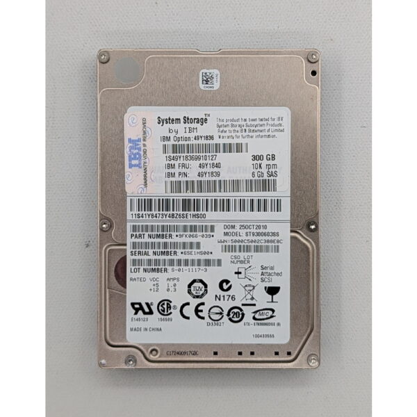 Жесткий диск ST9300603SS, 49Y1836, 49Y1839, 49Y1840, IBM, Seagate, 300 Гб, SAS, 2.5
