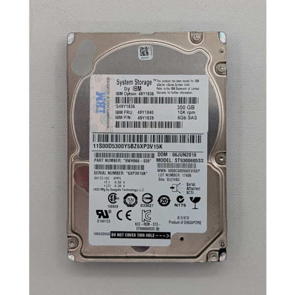 Жесткий диск ST9300605SS, 49Y1836, 49Y1839, 49Y1840, IBM, Seagate, 300 Гб, SAS, 2.5
