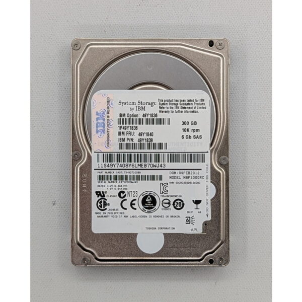 Жесткий диск MBF2300RC, 49Y1836, 49Y1839, 49Y1840, IBM, Seagate, 300 Гб, SAS, 2.5