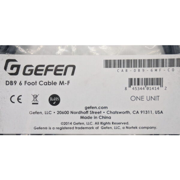 Кабель CAB-DB9-6MF, Gefen, DB9, RS-232, 1,8 м — изображение 2