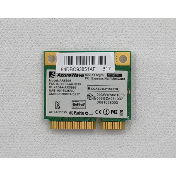 Wi-Fi модуль AR5B95, AW-NE785H, 0C001-00030000, Atheros, AzureWave, Asus Eee Box, E Series EB1012P, EB1020, EB1021, EB1501P802.11b/g/n, Mini PCI Express