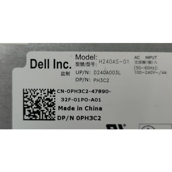 Блок питания 0PH3C2, H240AS-01, Dell Optiplex 990, 3010, 7010, 9010, SFF, 240W