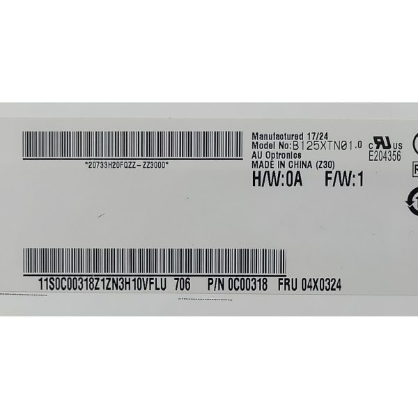 Мартица 0C00318, 04X0324, Lenovo Thinkpad X230s, X240s, X240, X250, X260, X270, A275, X280, A285, 12.5", HD 1366 x 768, Matte, LCD, LED, 30pin