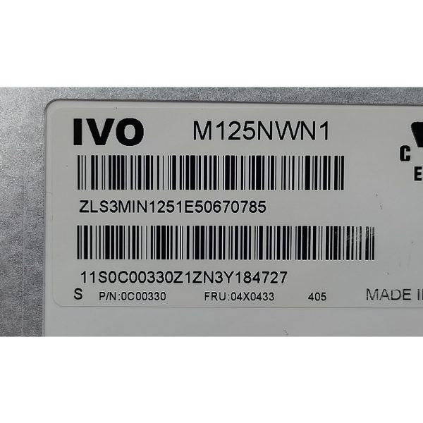 Мартица 0C00330, 04X0433, Lenovo ThinkPad X270, A275, X280, A285, 12.5", HD 1366 x 768, Matte, LCD, LED, 30pin