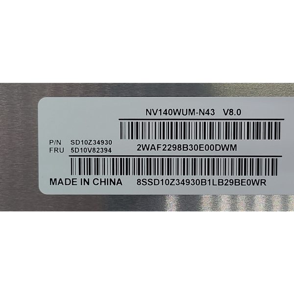 Мартица NV140WUM-N43, SD10Z34930, 5D10V82394, Lenovo ThinkPad E14 Gen, 5 P14s Gen 3, 14.0", Full HD, 1920 x 1200, IPS, LCD, LED, 30pin