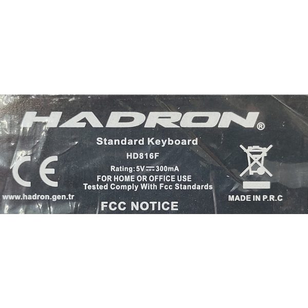 Клавиатура HD816F, Hadron, USB, Англо-Турецкая расскладка