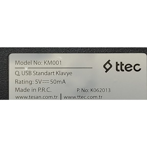 Клавиатура K062013, KM001, Ttec, USB, Турецкая расскалдка