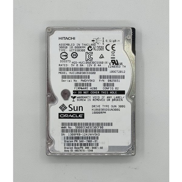 Жесткий диск HUC106030CSS600, 540-7903-01, 390-0487-02, Hitachi, Oracle(Sun) 300Gb, SAS, 2,5