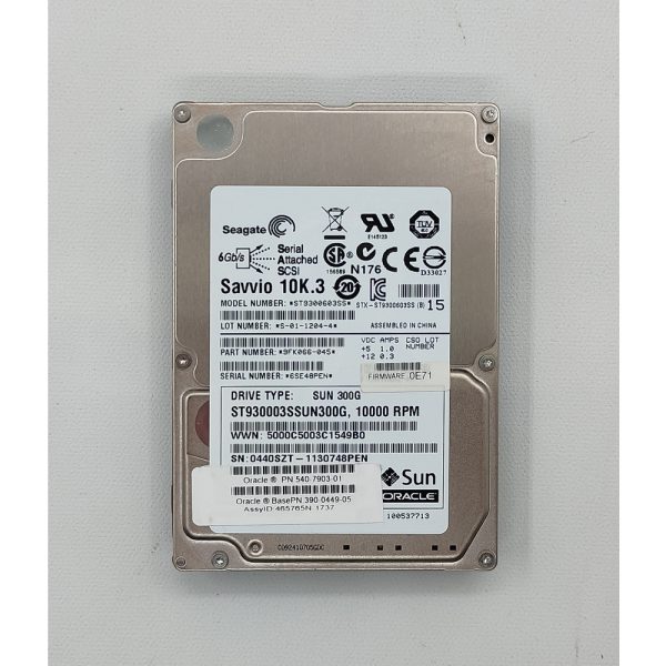 Жесткий диск ST9300603SS, 540-7903-01, 390-0449-05, Seagate, Oracle(Sun) 300Gb, SAS, 2,5