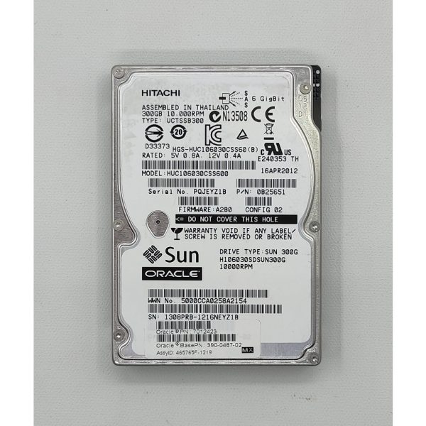 Жесткий диск HUC106030CSS600, 390-0487-02, 7012423, Hitachi, Oracle(Sun) 300Gb, SAS, 2,5