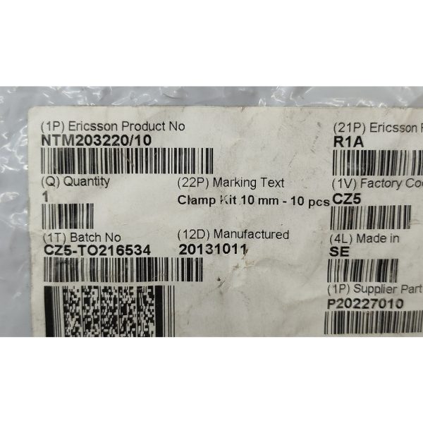 Мини зажим NTM203220/10, CLAMP KIT 10MM 10 PCS, ERICSSON, комплект 10 штук