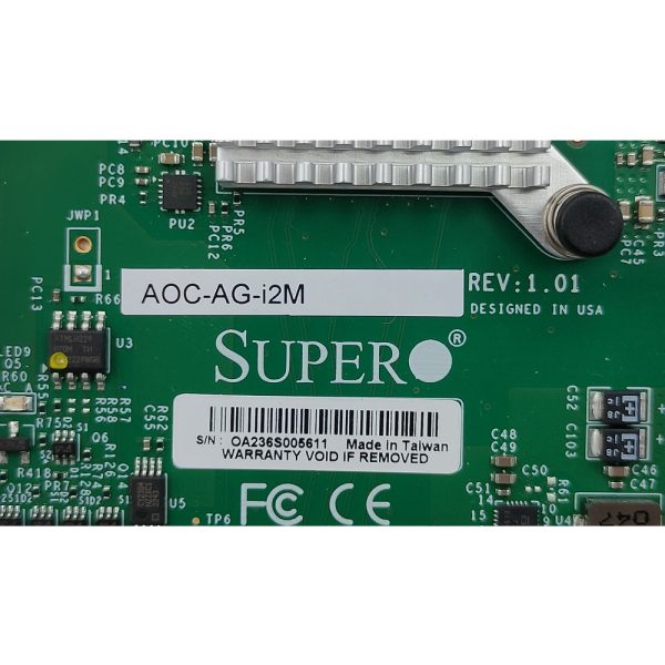 Сетевой адаптер AOC-AG-i2M, Supermicro Dual Port RJ-45, RedHat Linux, SUSE Linux, FreeBSD, UEFI, VMWare, 1Gb