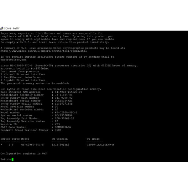 Коммутатор WS-C2960-8TC-S, Cisco