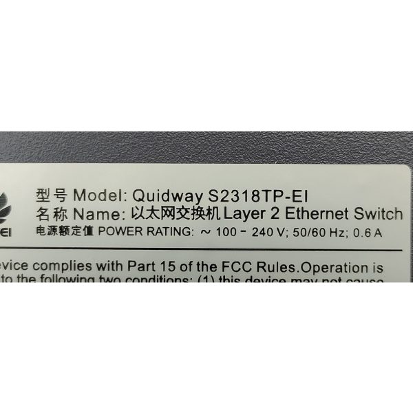 Коммутатор S2318TP-EI, LS-S2318TP-EI-AC, Huawei, 16 ports 10/100 Base-TX, 2 portsа 10/100/1000 Base-T/SFP