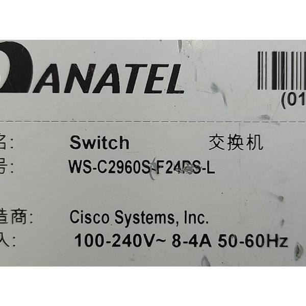 Коммутатор WS-C2960S-F24PS-L, Cisco, 24 ports 10/100 Base
