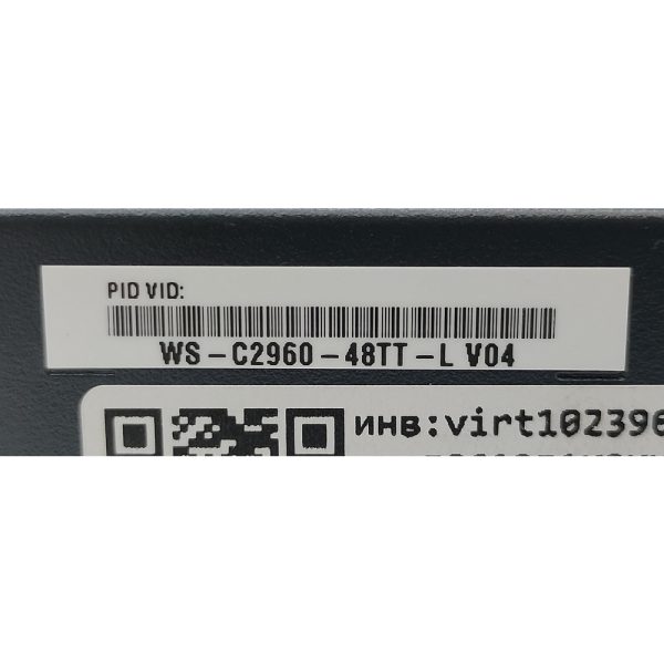 Межсетевой экран WS-C2960-48TT-L, Cisco, 48 ports RJ45, 2 ports 1000 Base-T