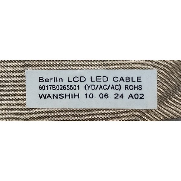 Шлейф матрицы 6017B0265501, Toshiba Satellite C650, C650D, C655, C655D