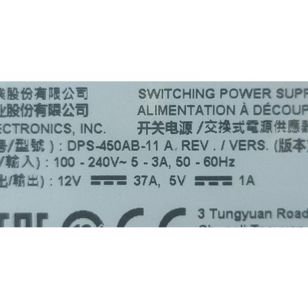 Блок питания DSP-450AB-11 A, 341-0492-04, PWR-4450-AC V03, Delta Electronics, Cisco ISR 4450, ISR 4350, 450W
