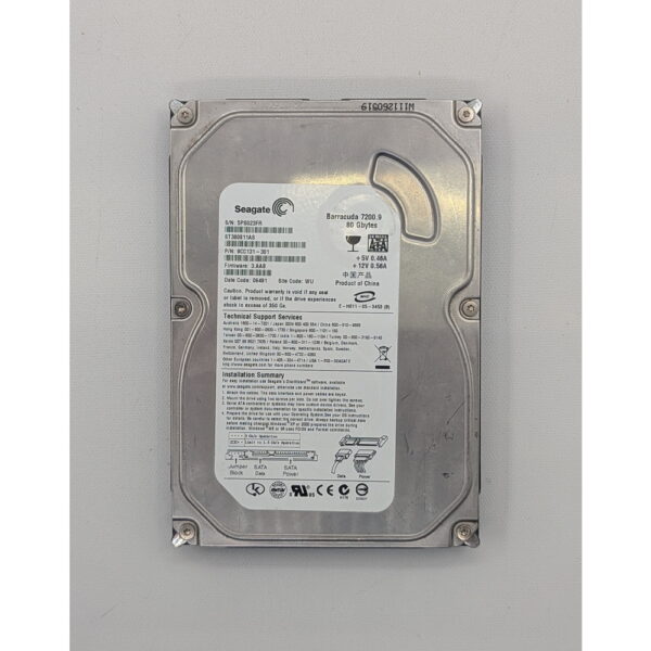 Жесткий диск ST380811AS, Seagate, 80 Гб, SATA, 3.5