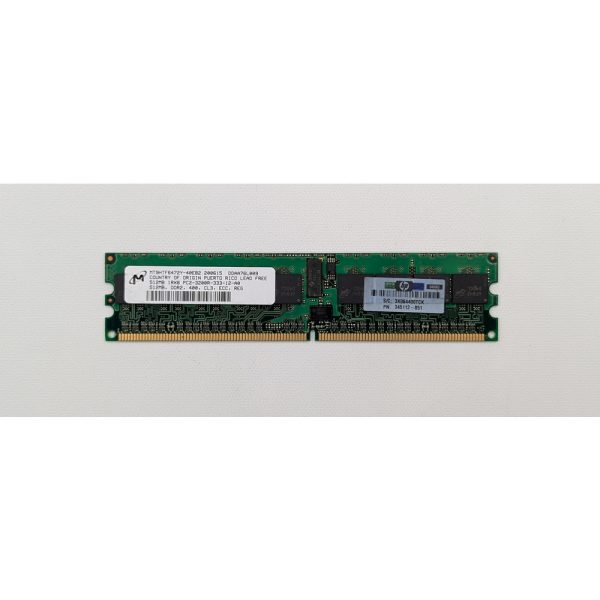 Модуль памяти 345112-851, MT9HTF6472Y-40E, HP, Micron, DDR2, 512 Мб, 3200R, REG, ECC