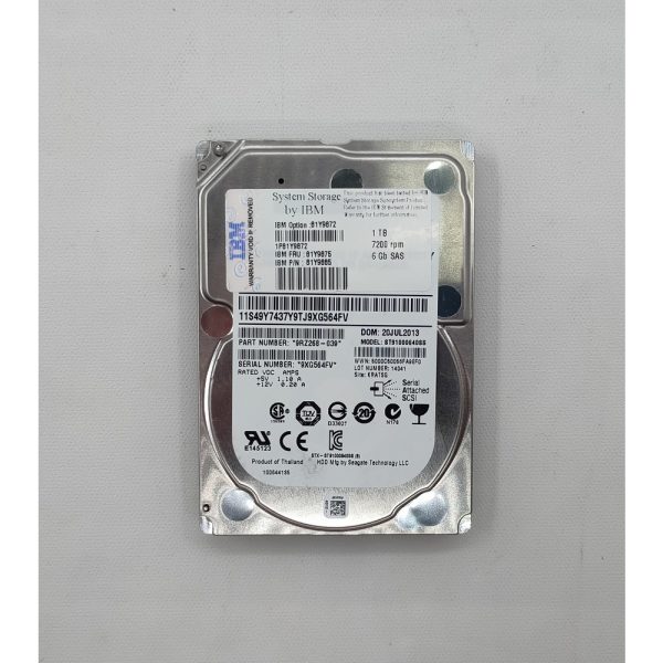 Жесткий диск 81Y9872, 81Y9875, 81Y9885, ST91000640SS, IBM, Seagate, 1 Тб, SAS, 2.5