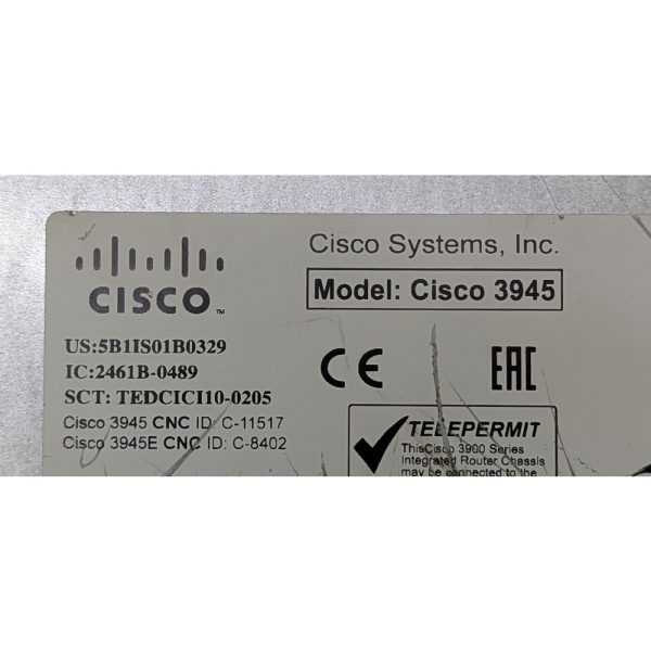 Маршрутизатор Cisco 3945, CISCO3945E, 47-21269-01, без лицевой панели