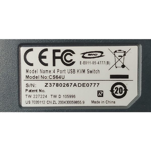 KVM переключатель CS64U, Aten, 4-портовый, USB, VGA, аудио, 1.8м