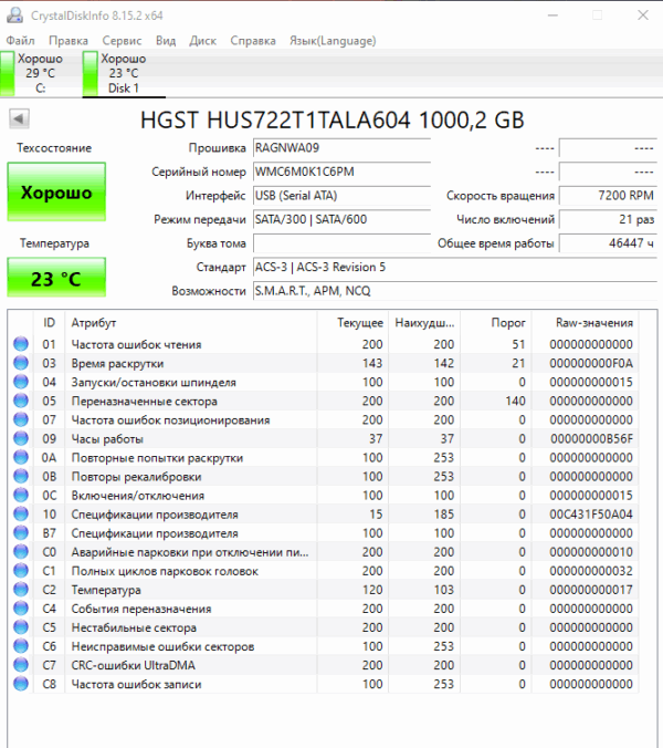 Жесткий диск HUS722T1TALA604, WD, 1 Тб, SATA, 3.5