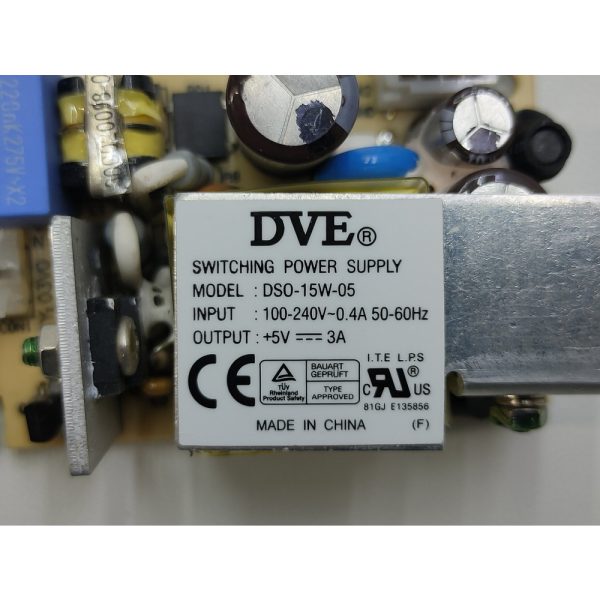 Блок питания DSO-15W-05, DVE, 5 В, 3 А, 15W